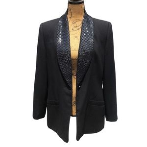 Black Sequined Blazer Sz 12P
